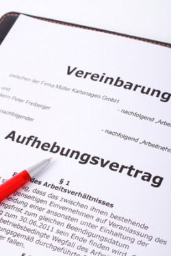 Vereinbarung zu einem Aufhebungsvertrag